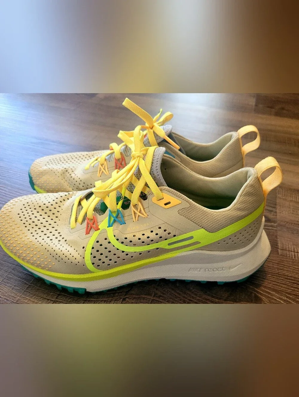 Nike Women's React Pegasus Trail 4 'Team Gold Volt', Sz 8.5